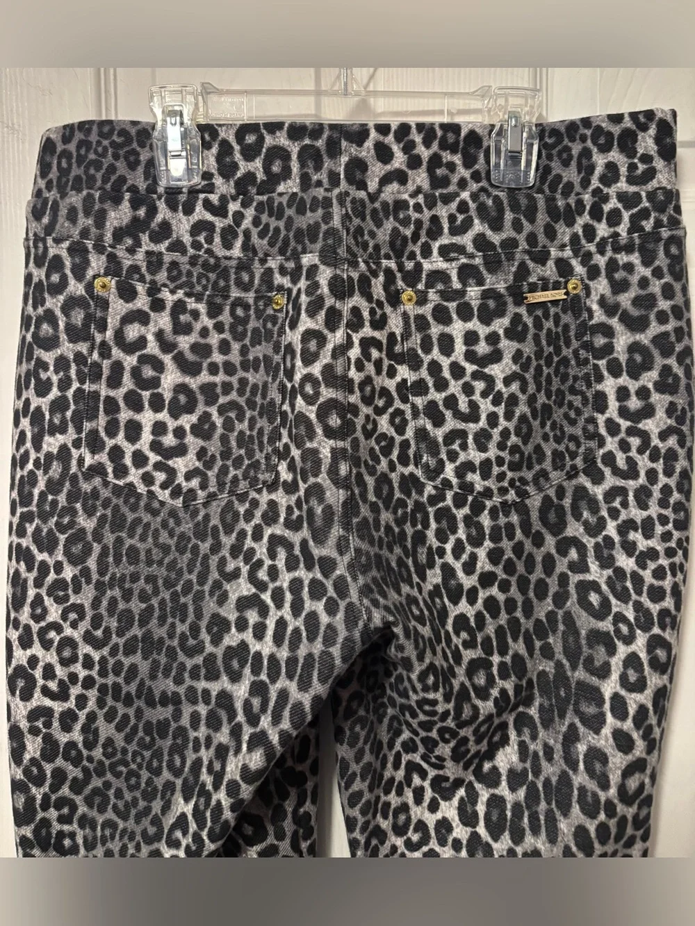 Michael Kors Black & Gray Leopard Jeggings